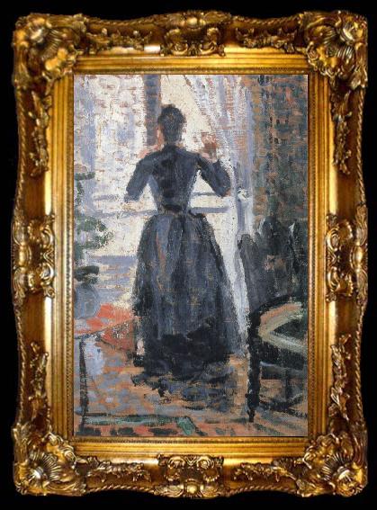 framed  unknow artist woman at the window, ta009-2